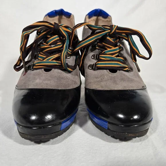 Rare ITALY Vintage PAUL SMITH Old Stock Lace Up Platform Heels Oxfords Size 8.5. - Picture 5 of 17